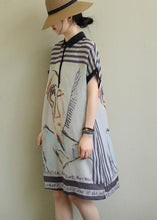 Load image into Gallery viewer, Fashion White Peter Pan Collar Print Cotton Shirt Dresses Summer