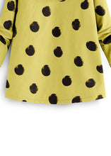 Load image into Gallery viewer, Fashion Yellow Hooded Dot Print Patchwork Warm Fleece Coats Fall