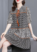 Load image into Gallery viewer, Fine Black Oversized Patchwork Print Chiffon Vacation Dresses Summer