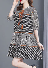 Load image into Gallery viewer, Fine Black Oversized Patchwork Print Chiffon Vacation Dresses Summer