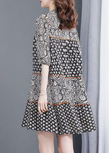 Load image into Gallery viewer, Fine Black Oversized Patchwork Print Chiffon Vacation Dresses Summer