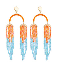 Load image into Gallery viewer, Fine Orange Overgild Rice Ball Tassel Drop Earrings