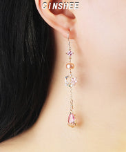 Load image into Gallery viewer, Fine Pink Zircon Pearl Watch Drip Drop Earrings