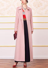 Load image into Gallery viewer, Fine plus size clothing Jackets &amp; Coats tie waist coats pink wild woolen coats