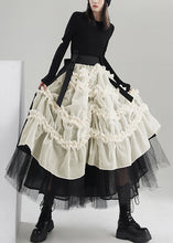 Load image into Gallery viewer, Fitted Apricot Asymmetrical Patchwork Tulle Skirt Spring