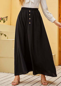 Fitted Black High Waist Patchwork Chiffon Maxi Skirts Summer