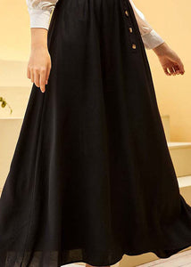 Fitted Black High Waist Patchwork Chiffon Maxi Skirts Summer