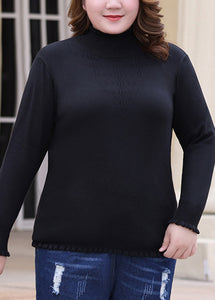 Fitted Black Turtleneck Cozy Knit Sweaters Fall