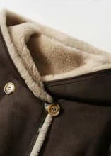 Load image into Gallery viewer, Fitted Coffee Tie Waist Button Thick Hoodie Woolen Blended Coat Winter