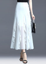 Load image into Gallery viewer, Fitted White Ruffled Patchwork Chiffon Skirts Summer