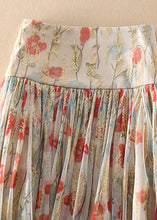 Load image into Gallery viewer, Fitted Zip Up Print wrinkled Tulle Skirt Spring