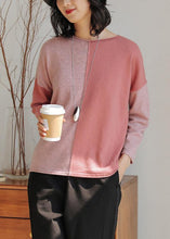 Load image into Gallery viewer, For Work pink tops o neck plus size clothing fall sweaters