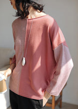 Load image into Gallery viewer, For Work pink tops o neck plus size clothing fall sweaters