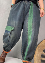 Load image into Gallery viewer, French Blue fashion Patchwork denim Pants Spring