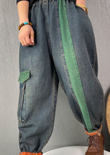 Load image into Gallery viewer, French Blue fashion Patchwork denim Pants Spring