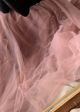 Load image into Gallery viewer, French Pink Asymmetrical wrinkled tulle Skirt Winter