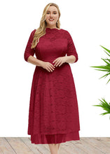 Load image into Gallery viewer, French Red High Waist Lace Maxi Dresses Summer