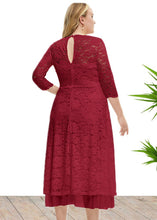 Load image into Gallery viewer, French Red High Waist Lace Maxi Dresses Summer