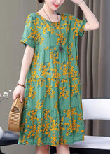 Load image into Gallery viewer, French red print Cotton clothes o neck pockets Art summer Dresses