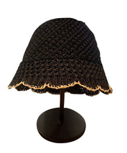 Load image into Gallery viewer, Handmade Black Hollow Out Knit Bucket Hat