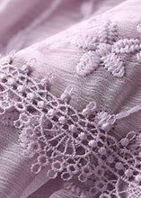 Load image into Gallery viewer, Handmade Light Purple V Neck Embroideried Lace Dresses Summer