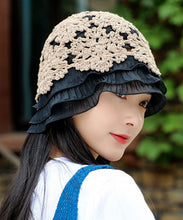 Load image into Gallery viewer, Handmade Mulberry Lace Patchwork Knit Bonnie Hat