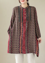 Load image into Gallery viewer, Handmade Red Wrinkled Print Cotton Mid Shirts Dress Spring