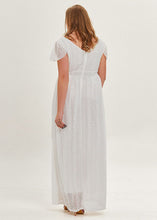 Load image into Gallery viewer, Handmade White V Neck Wrinkled Patchwork Maxi Dresses Summer