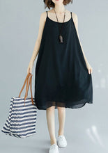 Load image into Gallery viewer, Handmade black chiffon clothes For Women Spaghetti Strap Maxi Summer Dress