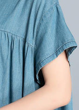 Load image into Gallery viewer, Handmade denim blue quilting clothes o neck patchwork daily summer Dress