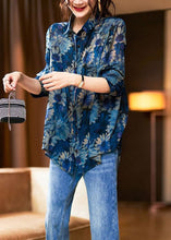 Load image into Gallery viewer, Italian Green Peter Pan Collar Zircon Patchwork Chiffon Shirts Fall