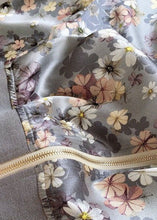 Load image into Gallery viewer, Italian Grey Stand Collar Print Patchwork Silk Jackets Spring