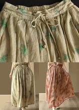 Load image into Gallery viewer, Italian Orange Wrinkled Print Patchwork Linen Skirt Summer