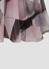 Load image into Gallery viewer, Italian Pink Print Wrinkled Lace Up Patchwork Chiffon Skirts Summer