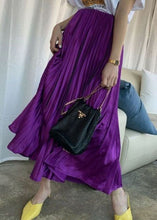 Load image into Gallery viewer, Italian Purple Wrinkled Exra Large Hem Silk Skirts Spring