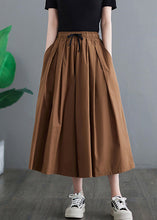 Load image into Gallery viewer, Khaki Elastic Waist Solid Wide Leg Pants