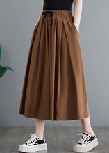 Load image into Gallery viewer, Khaki Elastic Waist Solid Wide Leg Pants