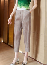 Load image into Gallery viewer, Khaki Silk Crop Pants Oversized Wrinkled Spring