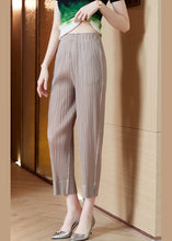 Load image into Gallery viewer, Khaki Silk Crop Pants Oversized Wrinkled Spring