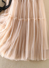 Load image into Gallery viewer, Loose Beige Bow wrinkled Tulle Skirt Spring