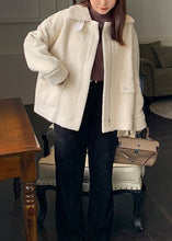 Load image into Gallery viewer, Loose Beige Zippered Pockets Pockets Patchwork Teddy Faux Fur Coats Fall