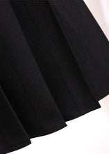 Load image into Gallery viewer, Loose Black Button High Waist Patchwork Cotton Pleated Skirt Fall