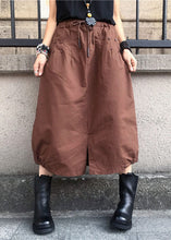 Load image into Gallery viewer, Loose Black Drawstring Patchwork Elastic Waist Lantern Skirts