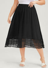 Load image into Gallery viewer, Loose Black Wrinkled Lace Patchwork Chiffon A Iine Skirts Summer