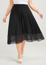 Load image into Gallery viewer, Loose Black Wrinkled Lace Patchwork Chiffon A Iine Skirts Summer