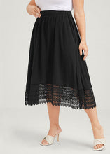 Load image into Gallery viewer, Loose Black Wrinkled Lace Patchwork Chiffon A Iine Skirts Summer