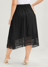 Load image into Gallery viewer, Loose Black Wrinkled Lace Patchwork Chiffon A Iine Skirts Summer