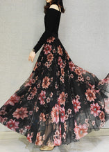 Load image into Gallery viewer, Loose Black Wrinkled Print Exra Large Hem Tulle Skirt Spring