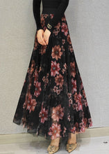 Load image into Gallery viewer, Loose Black Wrinkled Print Exra Large Hem Tulle Skirt Spring