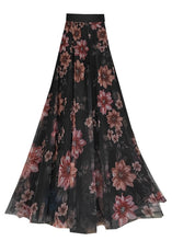 Load image into Gallery viewer, Loose Black Wrinkled Print Exra Large Hem Tulle Skirt Spring